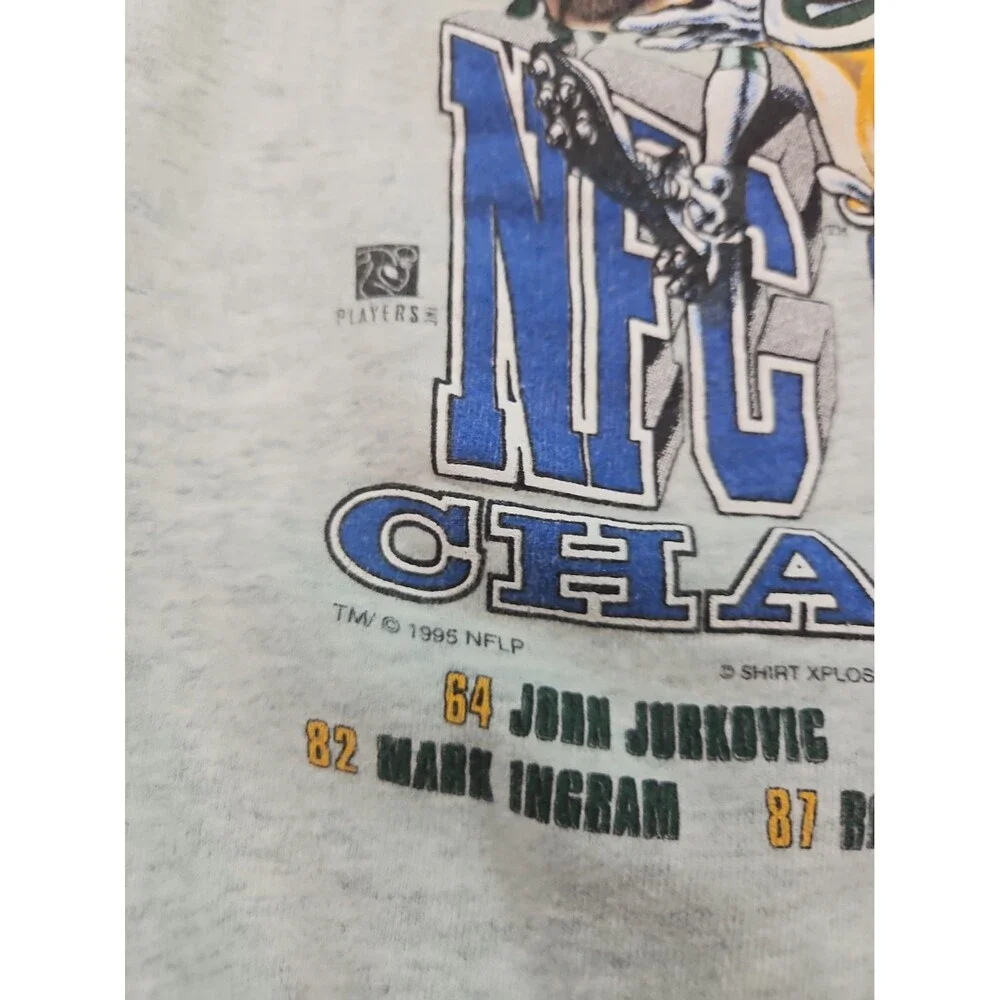 Vtg 1995 Green Bay Packers Sweatshirt XL Fruit of the Loom NFC Caricature 90s